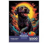 Puzzle Per Ragazzi Da 1000 Pezzi Dog And Ball on The Beach Puzzle Giochi Rilassanti Ma Divertenti E Spiritosi Regali Di Natale E Compleanno 52x38cm/1000pcs