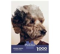 Puzzle Per Ragazzi Da 1000 Pezzi Dog And Forest Double Exposure Puzzle Per Adulti Gioco Pratico Per Divertimento in Famiglia Attività Divertenti A Casa, 70x50cm/1000pcs