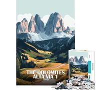 Puzzle per ragazzi da 1000 pezzi Dolomiti Alta Via Italia sfida per l'intelligenza giocattolo avvincente gioco per famiglie antistress regalo divertente (dimensioni 38x26cm)