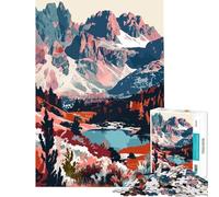 Puzzle per ragazzi da 1000 pezzi Dolomiti montagna lago paesaggio Italia Gioco impossibile giocattolo avvincente per coltivare la pazienza regalo di compleanno divertente e spiritoso (38x52cm)