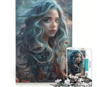 Puzzle per ragazzi da 1000 pezzi, donna anime con capelli grigi, gioco divertente, allena la mente e le mani, adatto come decorazione da scrivania 50x75cm