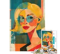 Puzzle per ragazzi da 1000 pezzi Donna bionda felice gioco surreale per famiglie giocattolo avvincente per coltivare la pazienza ottimo regalo per chi ama giocare e migliorare la memoria (38x26cm)