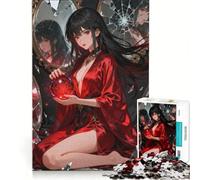Puzzle per ragazzi da 1000 pezzi Donna con sfera rossa e specchi rotti Giocattolo decorativo da parete Difficile e stimolante Regalo di gioco impegnativo 38x52cm