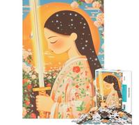 Puzzle per ragazzi da 1000 pezzi donna giapponese con spada puzzle da 1000 pezzi giocattolo decorativo per la casa analisi e logica compleanno (38x26cm)