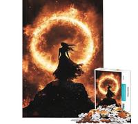 Puzzle per ragazzi da 1000 pezzi Donna nel cerchio di fuoco gioco educativo sfida giocattolo educativo decorazione murale regalo di compleanno (dimensioni 38x26cm)