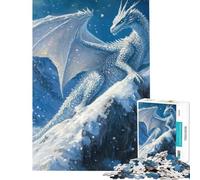 Puzzle per ragazzi da 1000 pezzi Drago bianco sulla cima della montagna Puzzle da 1000 pezzi Decorazione per la casa Giocattoli Analisi e logica compleanno (38x52cm)