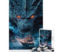 Puzzle per ragazzi da 1000 pezzi Drago dei Mari Tempestosi Gioco educativo Giocattolo didattico Decorazione da parete Allena la tua mente e le tue mani (38x52cm)