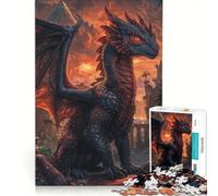 Puzzle per ragazzi da 1000 pezzi: Drago del tramonto Sentinella Gioco divertente Antistress Ogni pezzo è unico 50x75cm