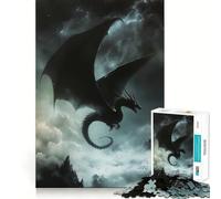 Puzzle per ragazzi da 1000 pezzi Drago della Notte Nera,incastro perfetto,gioco creativo,per il tempo libero,regalo di Natale 50x75cm
