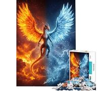 Puzzle per ragazzi da 1000 pezzi Drago di Fuoco e Ghiaccio Puzzle per adulti Giocattolo fai da te Decorazione perfetta Ideale come regalo (Dimensioni 38x52cm)