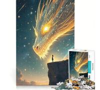 Puzzle per ragazzi da 1000 pezzi: Drago e ragazza tra le stelle, gioco interattivo, difficile e stimolante, cerca un gioco impegnativo 38x26cm