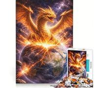 Puzzle per ragazzi da 1000 pezzi Drago Giallo Liberazione giochi rilassanti difficili e stimolanti ogni pezzo è unico 38x52cm