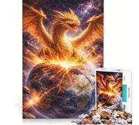 Puzzle per ragazzi da 1000 pezzi Drago Giallo Liberazione Gioco divertente Allena la mente e la mano Adatto come decorazione da scrivania 38x26cm