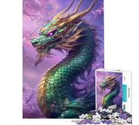 Puzzle per ragazzi da 1000 pezzi Drago Mistico in Fiore Antistress per ragazzi Gioco Educativo Sfida da Completare 38x52cm