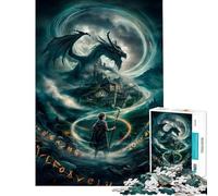 Puzzle per ragazzi da 1000 pezzi Drago mistico vortice sfida impegnativa da completare un'opera d'arte giocattolo educativo adatto a persone dai 14 anni in su (38x52cm)