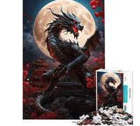 Puzzle per ragazzi da 1000 pezzi Drago Nero Guardiano per gioco educativo Sfida Giocattolo Giochi educativi Decorazione da parete Regalo di compleanno (Dimensioni 38x26cm)