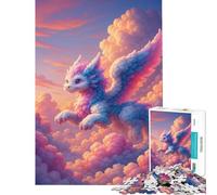 Puzzle per ragazzi da 1000 pezzi drago pastello tra le nuvole gioco stimolante rompicapo difficile ottimo regalo (dimensioni 50x75cm)