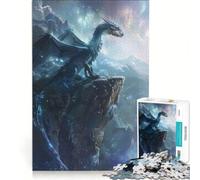 Puzzle per ragazzi da 1000 pezzi Drago sul bordo della scogliera, gioco interattivo, difficile e stimolante, cerca un gioco impegnativo 38x52cm