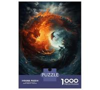 Puzzle Per Ragazzi Da 1000 Pezzi Dragon Fire Art Print Puzzle Fai Da Te Giocattoli Antistress Interazione Genitore-figlio 70x50cm/1000pcs