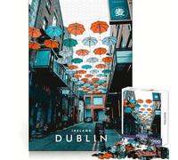 Puzzle per ragazzi da 1000 pezzi,Dublino,strada,città,bordo preciso,arte,logica,gioco divertente,momento di relax,decorazione,regalo di compleanno (50x75cm)