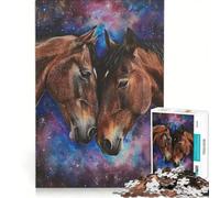 Puzzle per ragazzi da 1000 pezzi "Due cavalli innamorati" gioco rilassante di analisi e logica per rafforzare l'amore tra le coppie 50x75cm
