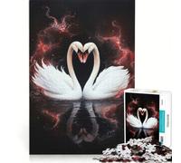 Puzzle per ragazzi da 1000 pezzi "Due cigni innamorati" gioco rilassante di analisi e logica per rafforzare l'amore tra le coppie 38x26cm
