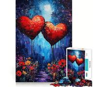 Puzzle per ragazzi da 1000 pezzi Due cuori nella notte Taglio preciso Divertimento Risolvi problemi Divertimento Rilassati Divertimento Mostra artistica di Natale (38x52cm)