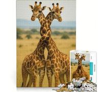 Puzzle per ragazzi da 1000 pezzi Due giraffe con il collo intrecciato Gioco rilassante di analisi e logica Regalo di compleanno regalo di viaggio 38x52cm
