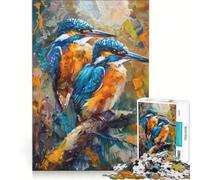 Puzzle per ragazzi da 1000 pezzi: Due martin pescatori sul ramo gioco rilassante analisi e logica per migliorare l'amore tra le coppie 38x52cm