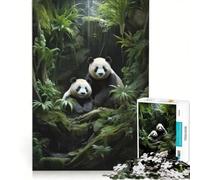 Puzzle per ragazzi da 1000 pezzi: Due panda nel bambù gioco rilassante analisi e logica per migliorare l'amore tra le coppie 50x75cm
