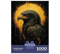 Puzzle Per Ragazzi Da 1000 Pezzi Eagle Portrait with Golden Halo Puzzle Giochi Rilassanti Difficili Divertenti Attività A Casa, 70x50cm/1000pcs