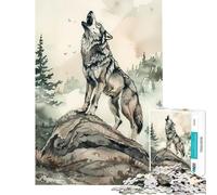 Puzzle per ragazzi da 1000 pezzi Echi del Lupo Indomabile Puzzle da 1000 pezzi Giocattolo fai da te per divertimento in famiglia Gioco stimolante per tutta la famiglia (50x75cm)