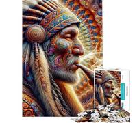 Puzzle per ragazzi da 1000 pezzi Echi della saggezza di un capo - Puzzle per adolescenti con un disegno impegnativo da completare compleanno e Natale 50x75cm