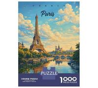 Puzzle Per Ragazzi Da 1000 Pezzi Eiffel Tower Paris River Scene Puzzle Per Adulti Giochi Per Famiglie Taglio Di Precisione Attività Divertenti A Casa 70x50cm/1000pcs