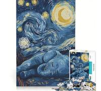 Puzzle per ragazzi da 1000 pezzi: Elefante sotto un cielo stellato, gioco impossibile, regalo di compleanno, compleanno e altre occasioni 50x75cm