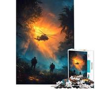 Puzzle per ragazzi da 1000 pezzi elicottero e soldati nella giungla Gioco interattivo ed educativo ideale come sfida e regalo per chi ama i giochi di analisi e logica (dimensioni 38x26cm)