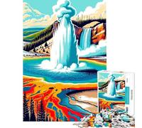 Puzzle per ragazzi da 1000 pezzi eruzione del geyser di Yellowstone difficile e impegnativo gioco per famiglie adatto a persone dai 14 anni in su (50x75cm)