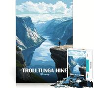 Puzzle per ragazzi da 1000 pezzi escursione a Trolltunga paesaggio norvegese arte taglio preciso divertimento risoluzione di problemi relax divertimento tempo libero esposizione artistica natalizia