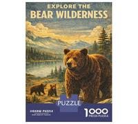 `Puzzle Per Ragazzi Da 1000 Pezzi Explore The Bear Wilderness Vintage Puzzle Per Adulti Giochi Rilassanti Analisi E Logica Giochi Stimolanti Regali 70x50cm/1000pcs