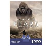 Puzzle Per Ragazzi Da 1000 Pezzi Face Your Fears Gorilla Puzzle Per Adulti Gioco Pratico Per Divertimento in Famiglia Attività Divertenti A Casa, 38x26cm/1000pcs