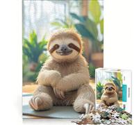 Puzzle per ragazzi da 1000 pezzi: Fai yoga come un bradipo giochi rilassanti antistress regalo di compleanno o unico 38x26cm