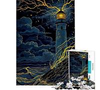 Puzzle per ragazzi da 1000 pezzi "Faro nella tempesta" Puzzle per adulti Gioco rilassante Regalo di compleanno Difficile e stimolante (Dimensioni 38x26cm)