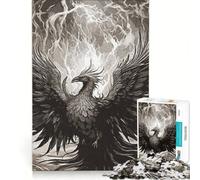 Puzzle per ragazzi da 1000 pezzi Fenice Nera Mistica gioco pratico per divertimento in famiglia ideale come regalo per tutta la famiglia 38x26cm