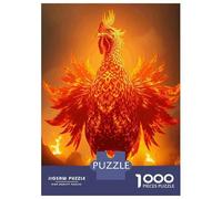 Puzzle Per Ragazzi Da 1000 Pezzi Fiery Rooster Burning Landscape Puzzle Per Adulti Gioco Pratico Per Divertimento in Famiglia Attività Divertenti A Casa, 38x26cm/1000pcs
