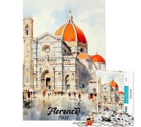 Puzzle per ragazzi da 1000 pezzi Firenze Italia dipinto ad acquerello Gioco avvincente per coltivare la pazienza adatto a tutta la famiglia e alle coppie un regalo perfetto per gli amanti del gioco