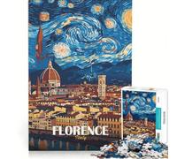 Puzzle per ragazzi da 1000 pezzi, Firenze, Italia, Notte stellata, gioco rompicapo, attività divertenti da fare a casa, regalo per donne 38x26cm
