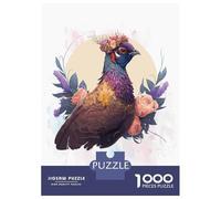 Puzzle Per Ragazzi Da 1000 Pezzi Floral Watercolor Pheasant Puzzle Per Adulti Gioco Pratico Per Divertimento in Famiglia Attività Divertenti A Casa, 52x38cm/1000pcs