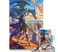 Puzzle per ragazzi da 1000 pezzi: Florence, Guardiano Alato, gioco fai-da-te, stimola la memoria, con poster e foglio di curiosità abbinati 38x26cm
