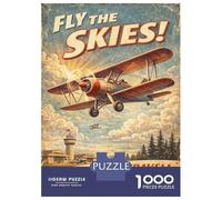 Puzzle Per Ragazzi Da 1000 Pezzi Fly The Skies Air Tours Vintage Puzzle Per Adulti Giochi Per Famiglie Decorazione Da Parete Regali Di Compleanno E Unici 38x26cm/1000pcs