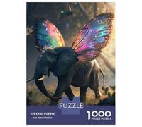 Puzzle Per Ragazzi Da 1000 Pezzi Flying Elephant With Wings Puzzle Per Adulti Giochi Per Famiglie Decorazione Da Parete Regali Di Compleanno E Unici 38x26cm/1000pcs